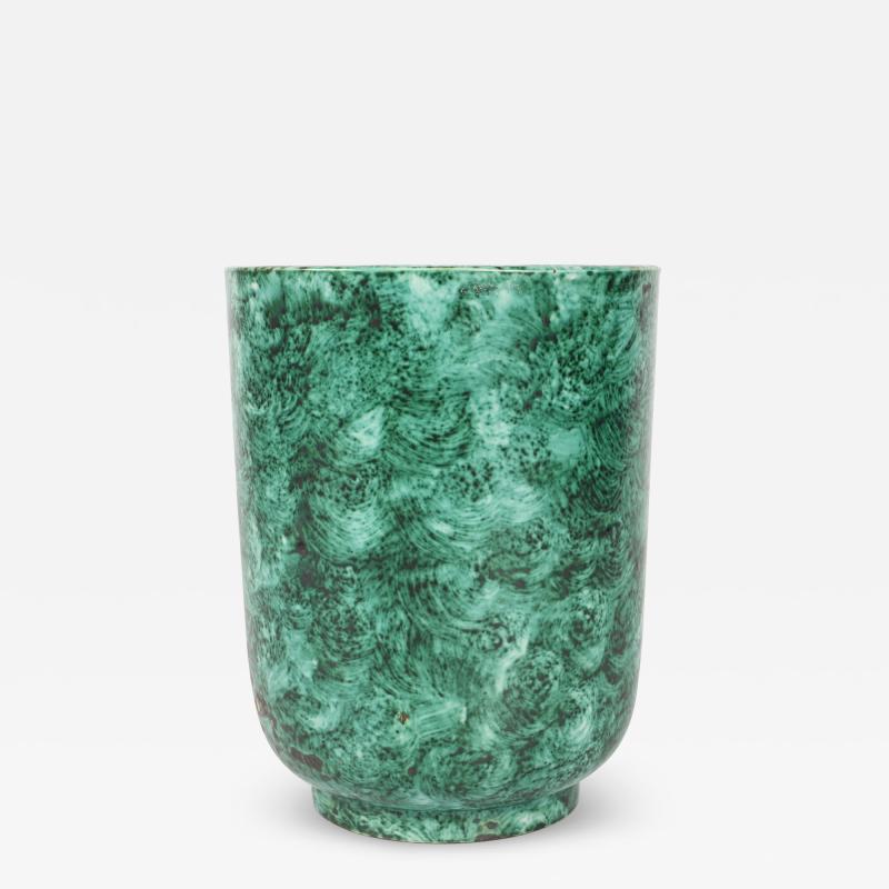  Gustavsberg Vase with Malachite Finish Glaze by Wilhelm Kage