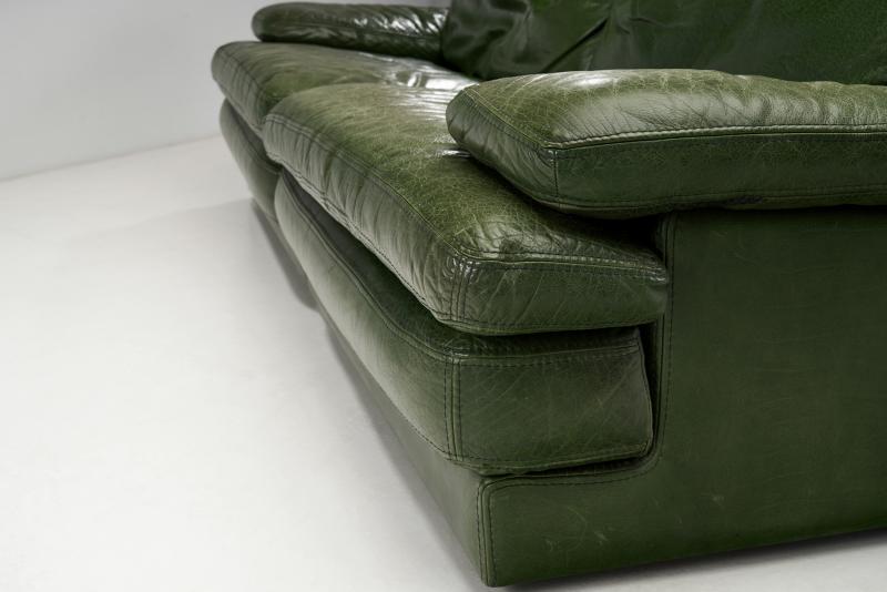 Roche Bobois Italian Leather Sofa by Roche Bobois, Italy 1960s