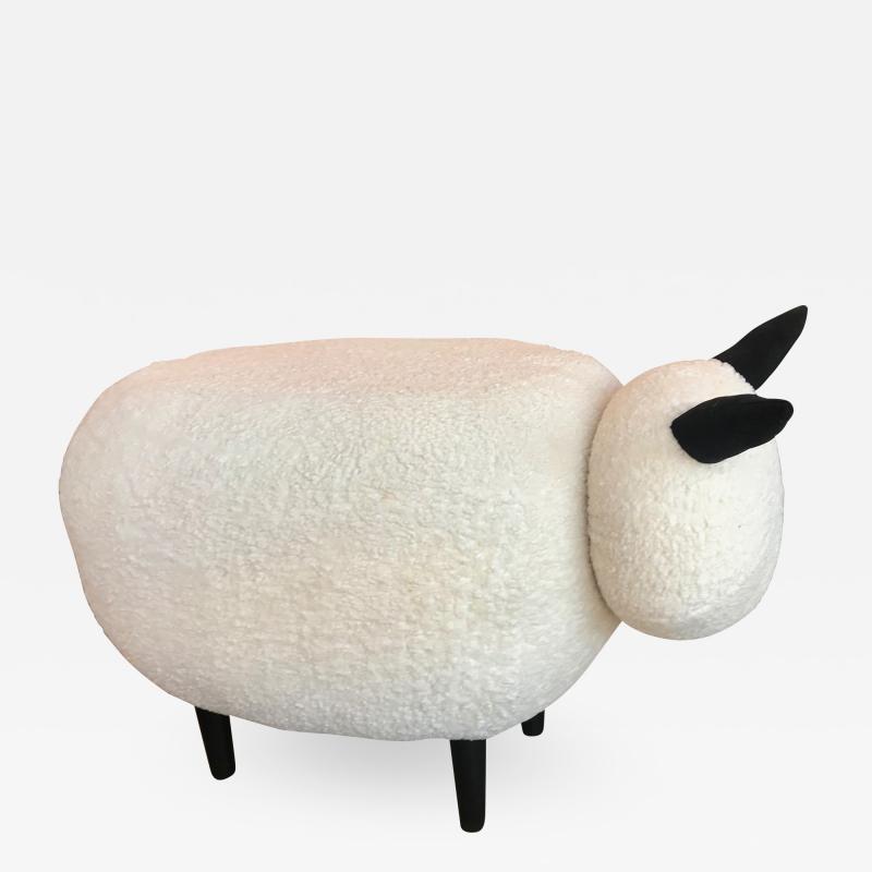  ma 39 Ma39 Pouf in Carved Wood Sheep Italy 21st Century