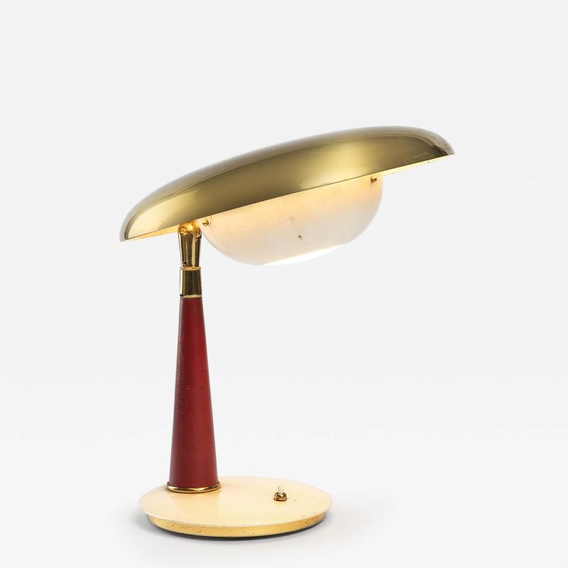 Angelo Lelli Lelii Angelo Lelii Arredoluce Table Lamp in Brass and Glass 50s