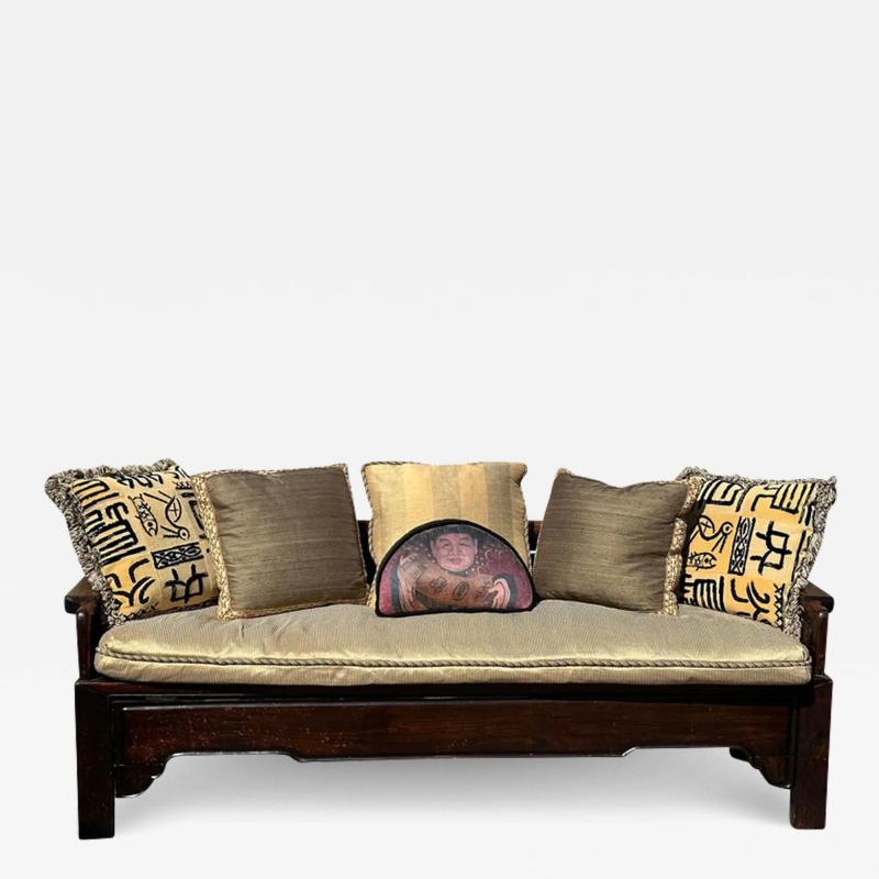 Antique Chinese Rosewood Sofa Settee Custom Designer Pillows