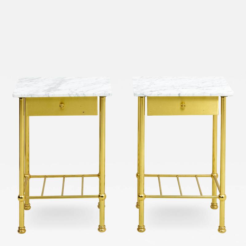 Brass and Marble Side Tables