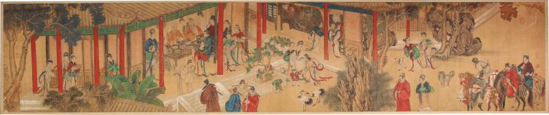 Chinese court painting on silk