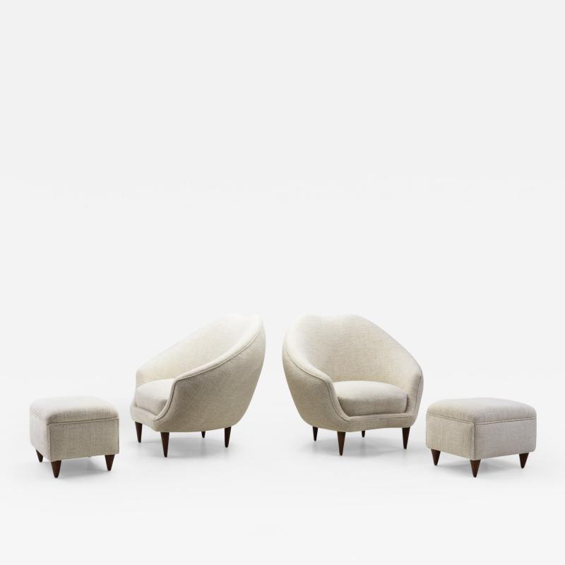 Federico Munari Federico Munari Mid Century Modern Lounge Chairs Italy 1950s