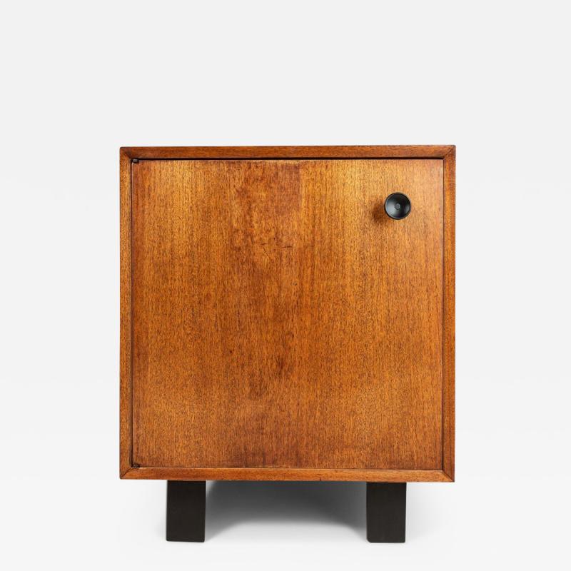 George Nelson Mid Century Modern End Table Cabinet in Walnut by George Nelson