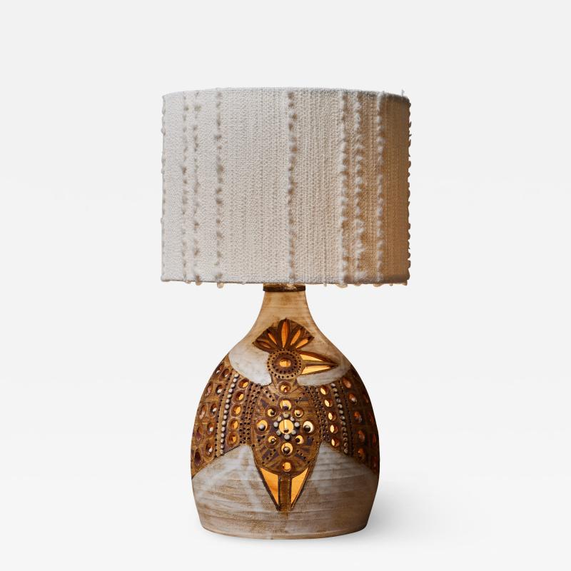 Georges Pelletier Ceramic Table Lamp by Georges Pelletier with Eagle Decor