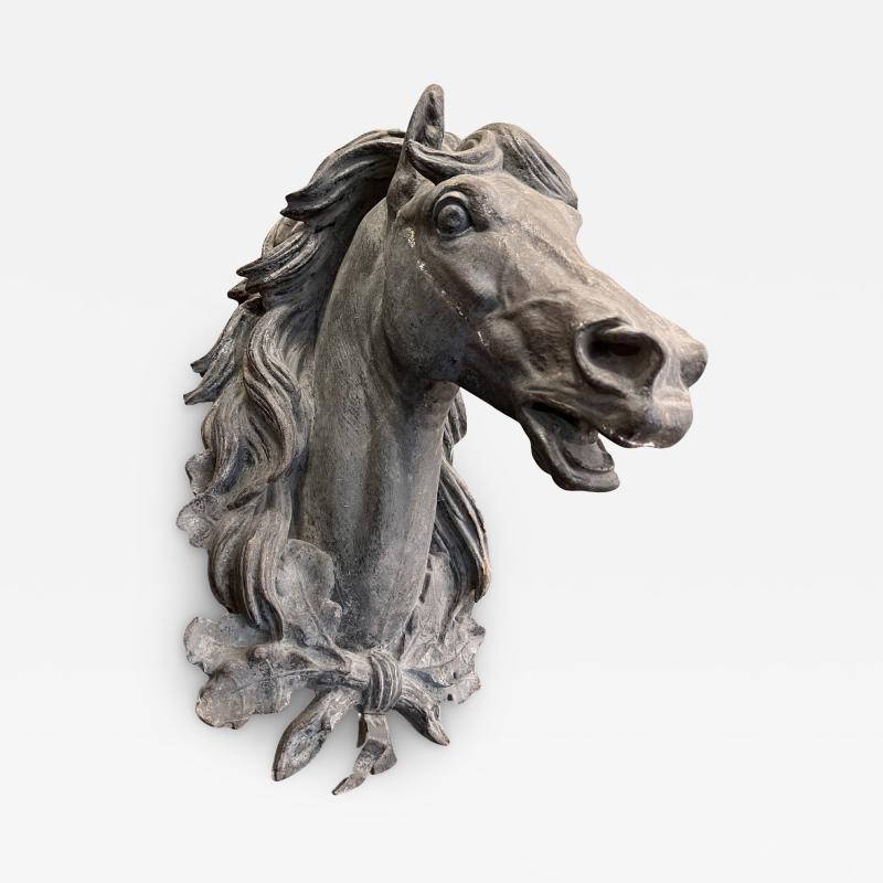 Horse head in cast iron France middle of the XIXth century