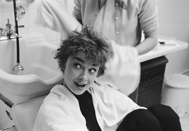 Mark Shaw Mark Shaw AUDREY HEPBURN BEING TOWEL DRIED 1953