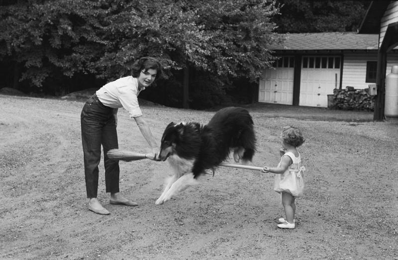 Mark Shaw Mark Shaw Kennedys Jackie and Caroline With Collie 1959