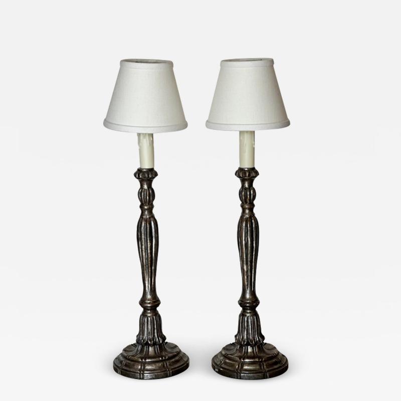 Michael Taylor 18th C Style Panache Candlestick Table Lamps a Pair