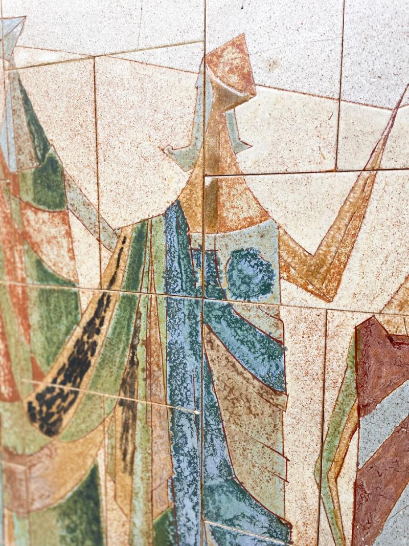 Mid Century Modern Ceramic Wall Panel