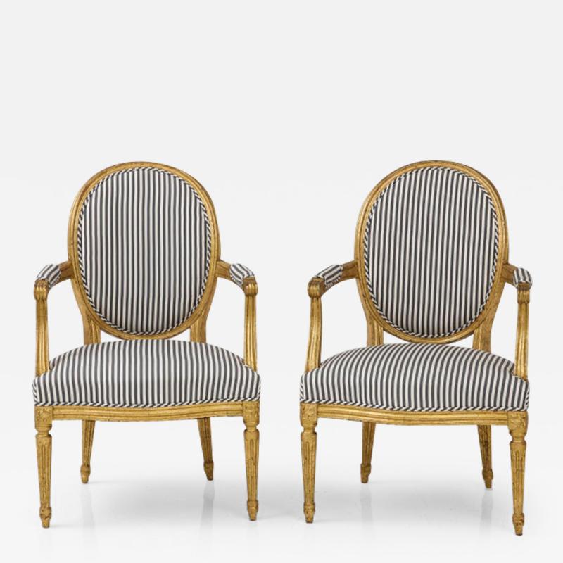 Pair of Louis XVI Style Fauteuils
