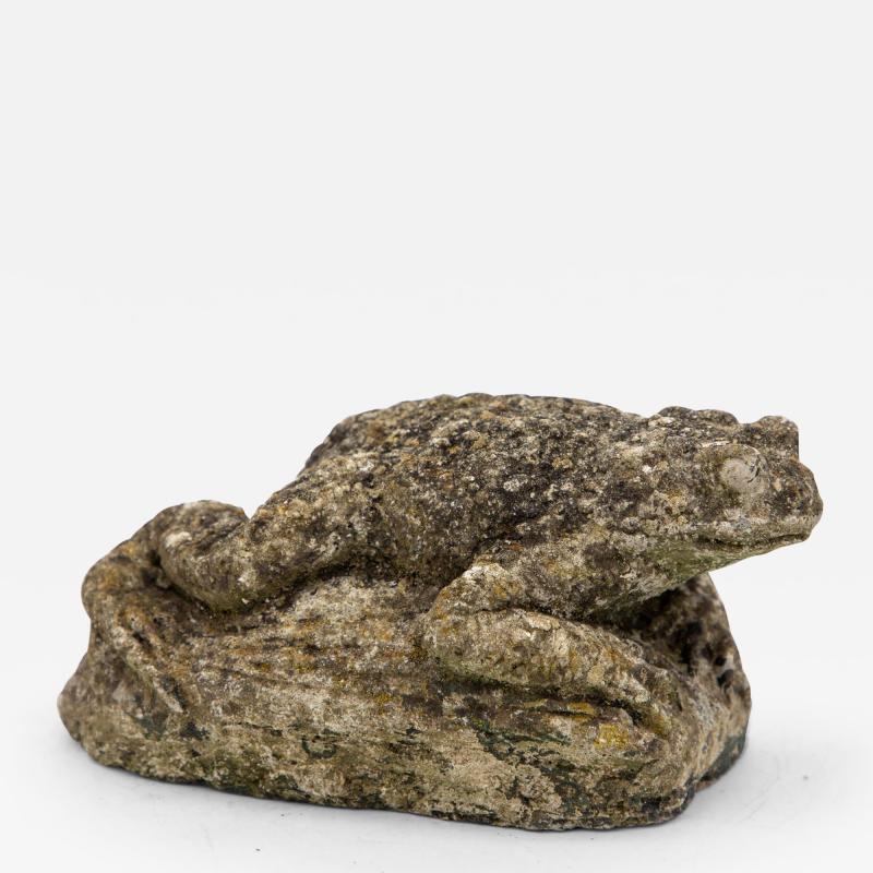 Reconstituted Stone Frog Garden Ornament, 20th Century