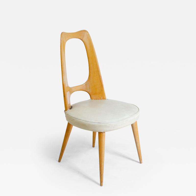 Vittorio Dassi Mobilificio Dassi Dassi Set of 6 chairs in maple and fabric upholstery 