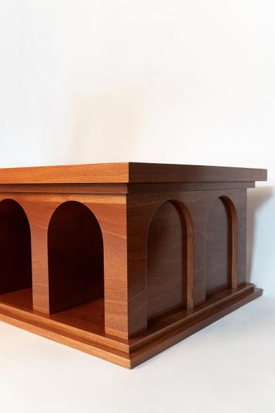  Athens mahogany rectangular coffee table Barracuda edition 