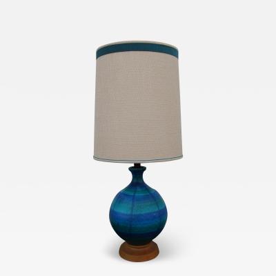  Bitossi Large Blue Green Ceramic Table Lamp by Bitossi