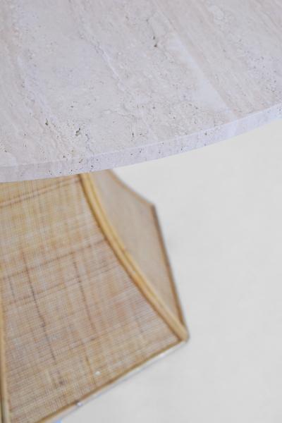  Caprarola 120cm rattan and travertine round table Barracuda Edition 