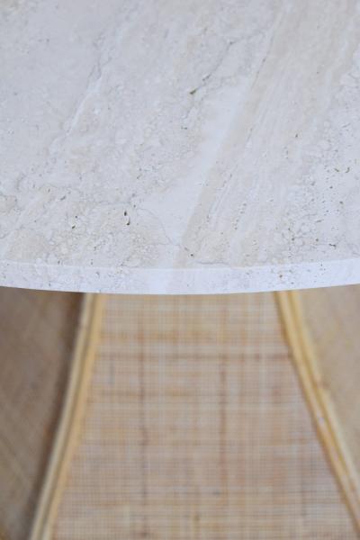  Caprarola 120cm rattan and travertine round table Barracuda Edition 