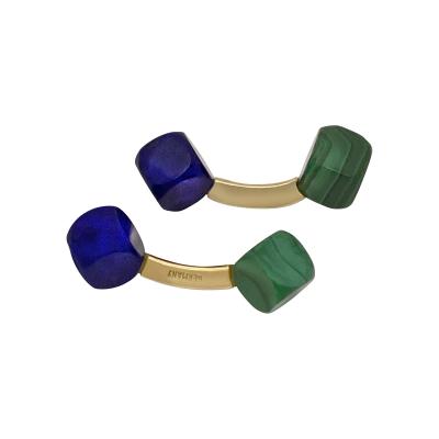  Cartier Cartier Malachite and Lapis Double Sided Cufflinks