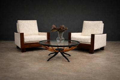  Celina Decora es Armchairs in Rosewood Upholstered in Fabric by Celina 1960s Lot 455A