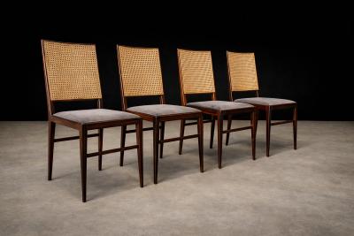  Celina Decora es Set of Four Rosewood Cane Dining Chairs by Celina 1960s Lot 564B