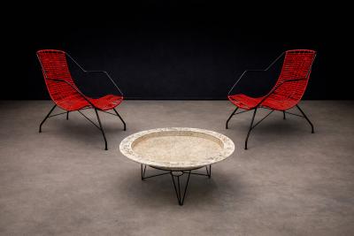  Forma Brazil Brazilian Modern Red Synthetic Rope and Iron Armchair Forma 1950s Lot 181