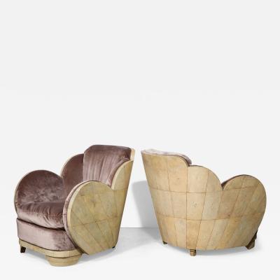  Harry Lou Epstein Furniture Co A Pair of English Art Deco Cloud Form Chairs