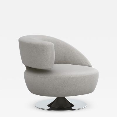  Interlude Home Isabella Swivel Left Chair Grey