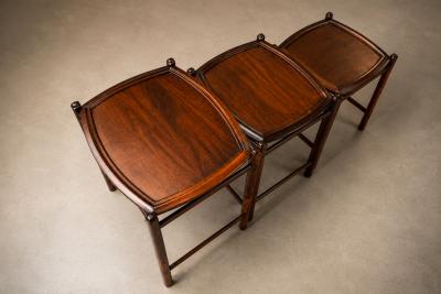  Jorge Jabour Brazilian Modern Nesting Tray Tables in Rosewood by Jorge Jabour 1960s