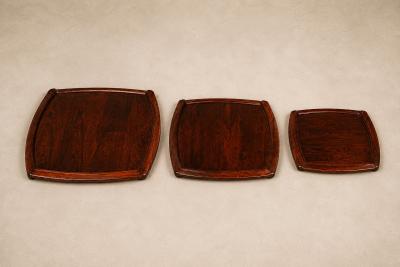  Jorge Jabour Brazilian Modern Nesting Tray Tables in Rosewood by Jorge Jabour 1960s