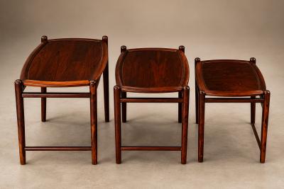  Jorge Jabour Brazilian Modern Nesting Tray Tables in Rosewood by Jorge Jabour 1960s