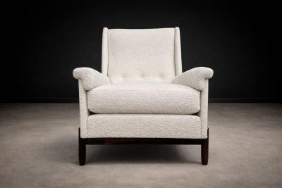  Jorge Jabour Jorge Jabour Club Chair in Brazilian Rosewood and Boucl 1960s Lot 233