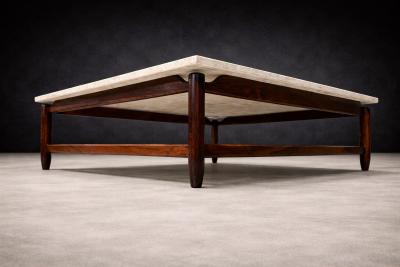  Jorge Jabour Rosewood Marble Coffee Table by Jorge Jabour for Moveis Cantu Lot 645