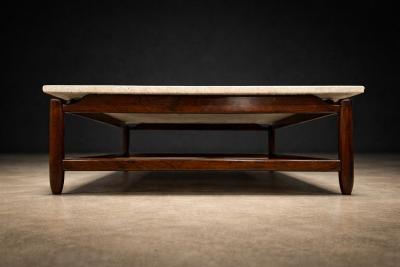  Jorge Jabour Rosewood Marble Coffee Table by Jorge Jabour for Moveis Cantu Lot 645