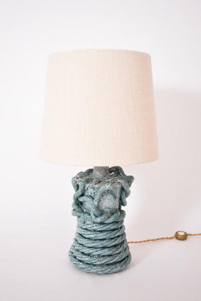  Kasa Gorgone turquoise ceramic lamp 32cm Barracuda Edition 