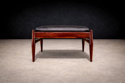  Liceu de Artes e Of cios Ottoman in Rosewood Leather Liceu de Artes 1960s
