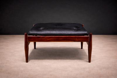  Liceu de Artes e Of cios Ottoman in Rosewood Leather Liceu de Artes 1960s
