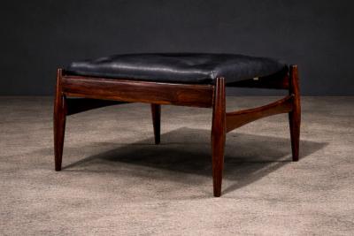  Liceu de Artes e Of cios Ottoman in Rosewood Leather Liceu de Artes 1960s