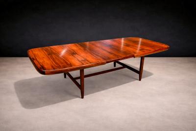  Loher Midcentury Modern Extendable Dining Table in Rosewood Loher 1960s Lot 730A