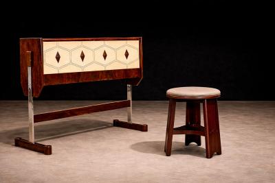  M veis Cimo Brazilian Mid Century Three Legged Round Stool in Hardwood Cimo Lot 735