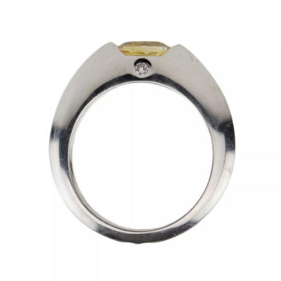 Piaget Piaget 18k White Gold Ring With Yellow Sapphire And Diamond