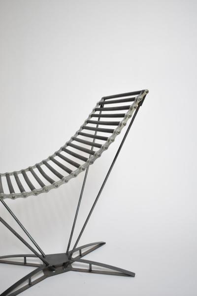  Rocking Chaine lounge chair and footrest by J M Mouligne 1990s 