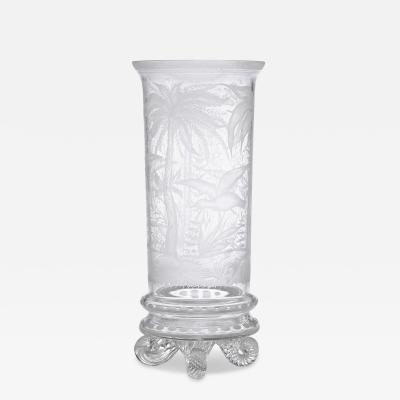  Stevens Williams Ltd Chinoiserie Engraved Glass Vase by Stevens Williams