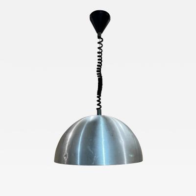  Stilnovo 1960s Stilnovo Silver Demilune Aluminum Pendant Lamp Milan ITALY