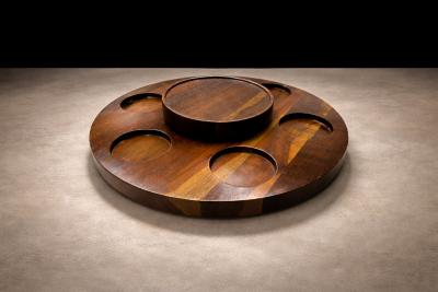  Tropic Art Lazy Susan Bowls in Rosewood Tropic Art 1970s Lot 331