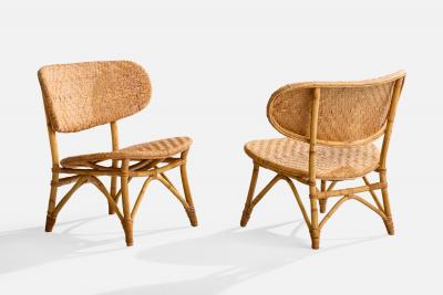  Tropikmobler Ransta Tropikmobler Ransta Slipper Chairs with Bamboo and Rattan Sweden 1950s