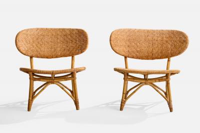  Tropikmobler Ransta Tropikmobler Ransta Slipper Chairs with Bamboo and Rattan Sweden 1950s