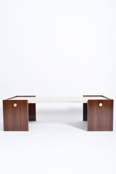  Villandry walnut and travertine coffee table Barracuda Edition 