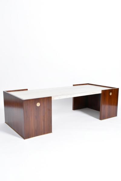  Villandry walnut and travertine coffee table Barracuda Edition 