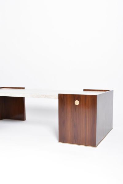  Villandry walnut and travertine coffee table Barracuda Edition 